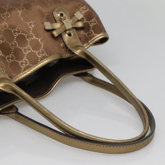 GUCCI GG Canvas Pretty Tote Bag Gold Tone - Picture 7 of 16